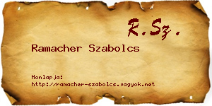 Ramacher Szabolcs névjegykártya